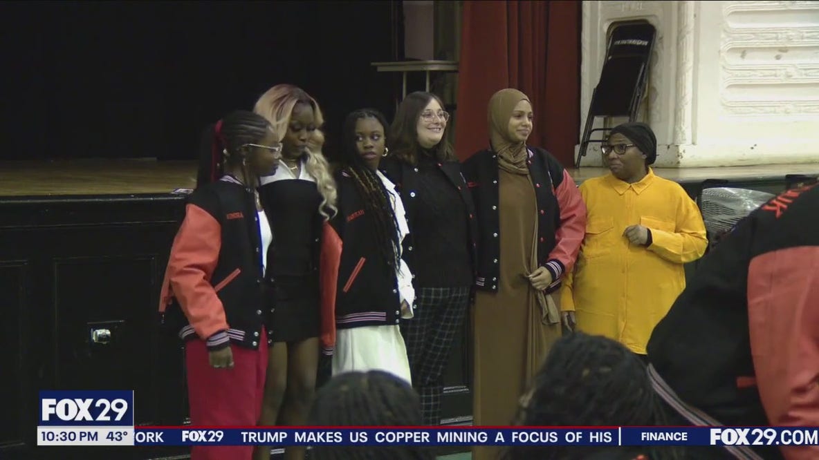Girls volleyball team at Overbrook High celebrates undefeated season